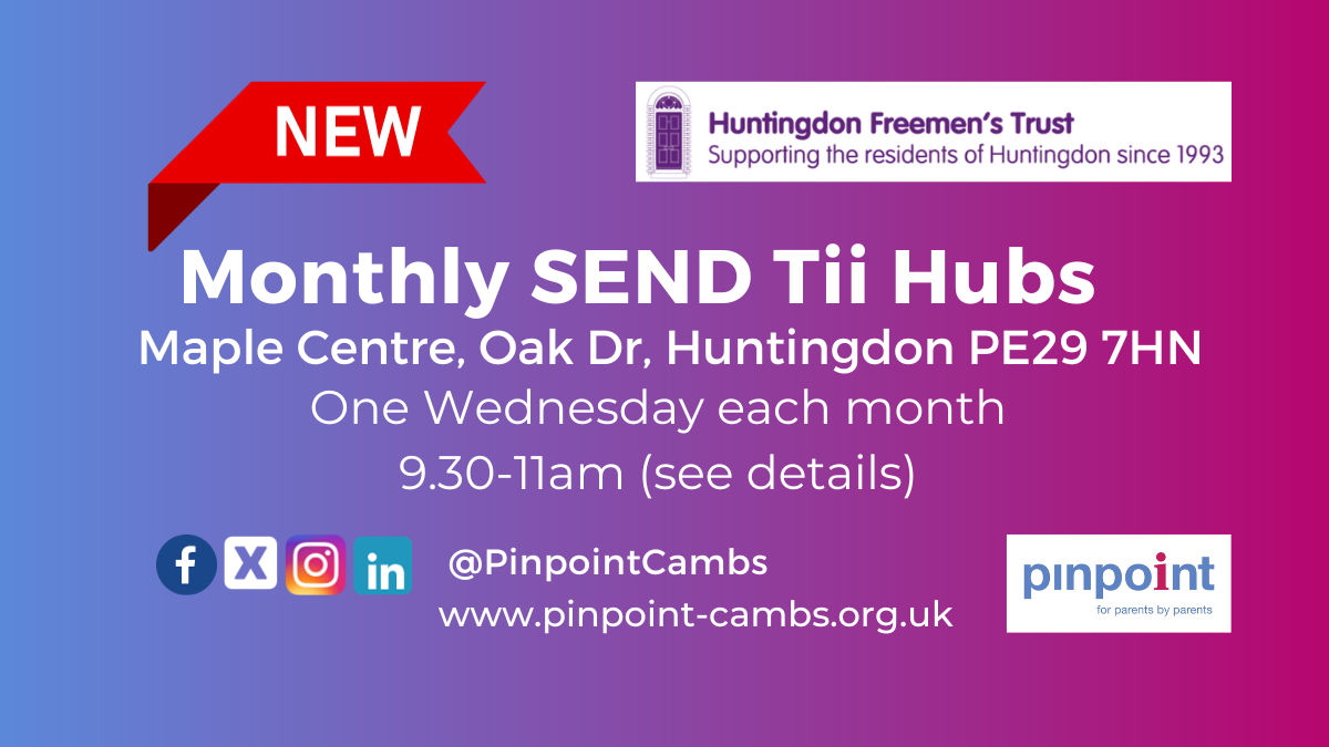 New for Huntingdon - Monthly SEND Tii Hubs - Pinpoint