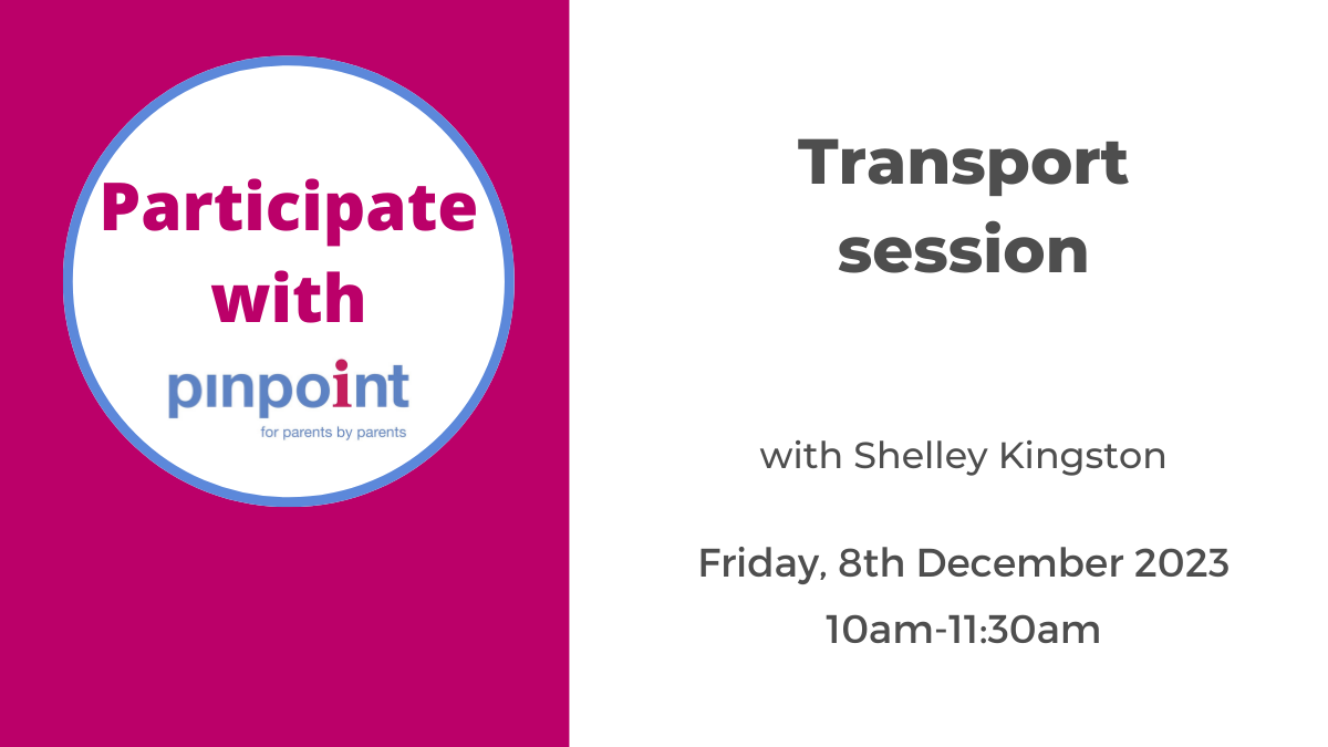 Transport Session, with Shelley Kingston, Friday, 8th December 2023, 10am-11:30am.